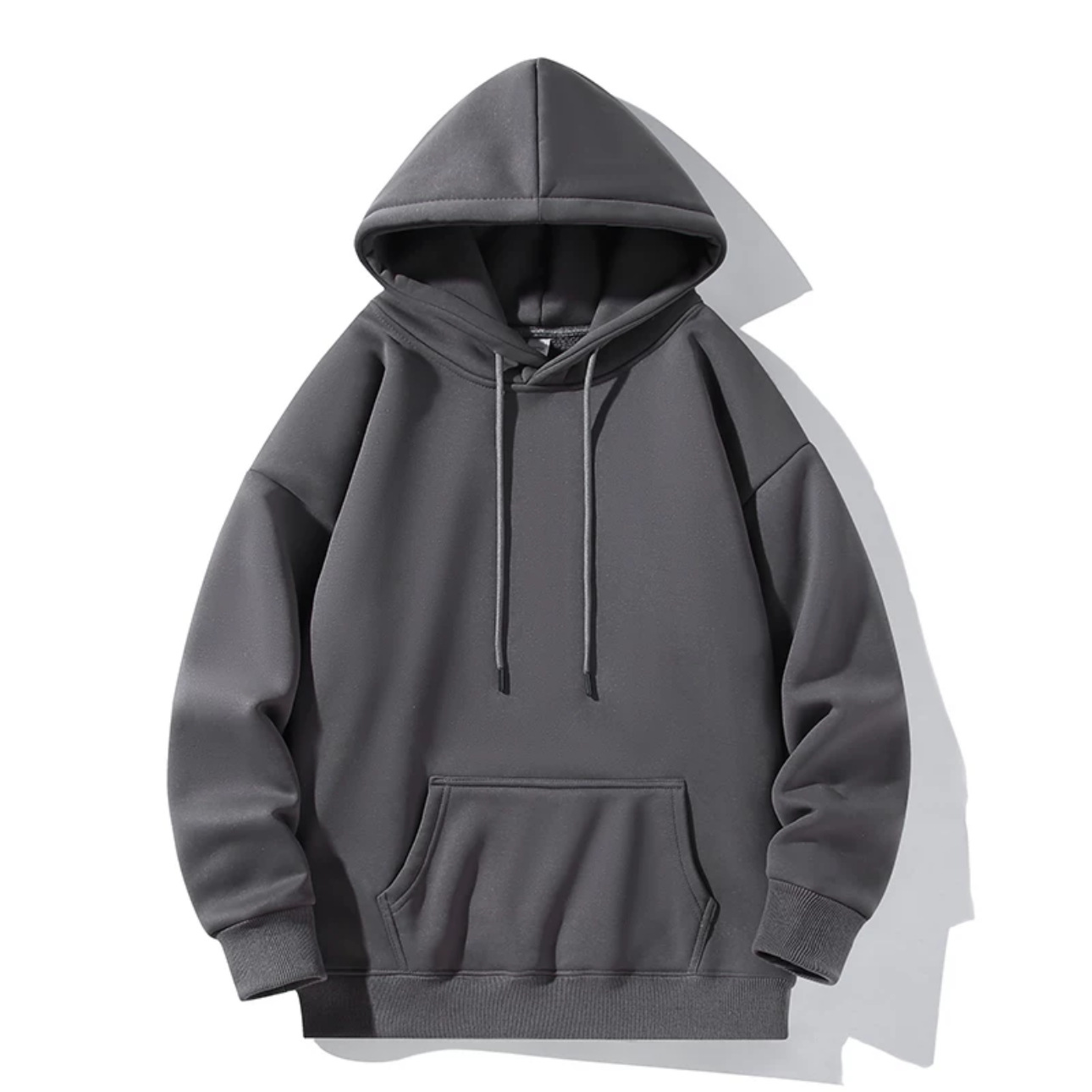 Schwerer, einfarbiger Kapuzenpullover für Damen und Herren, lockerer Trend-Hoodie, vielseitig und bequem für Frühling und Herbst_voghion.com