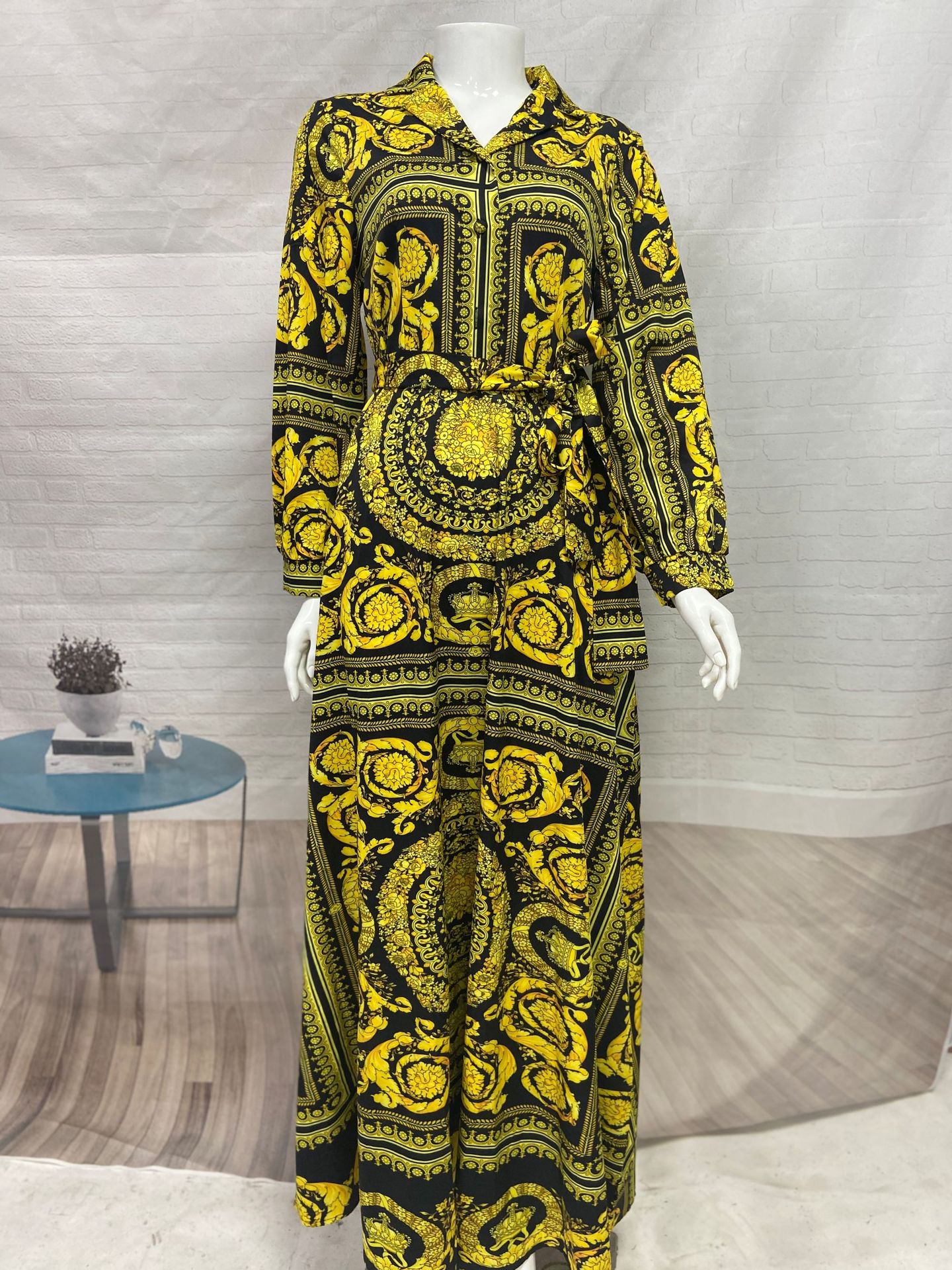 Women's Clothing women's shirt printed long sleeved swing dress fashion long skirt dress_voghion.com