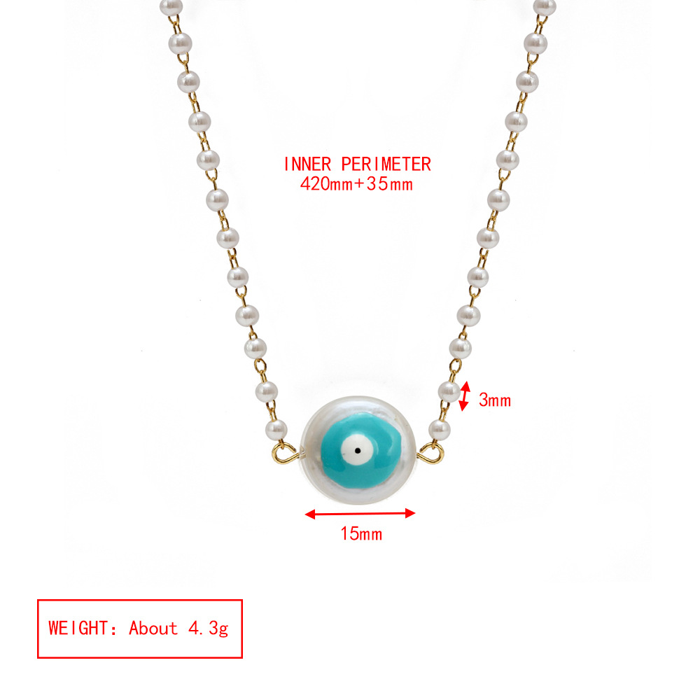 Simple Style Devilu0027S Eye Titanium Steel Copper Pearl Necklace 1 Piece
