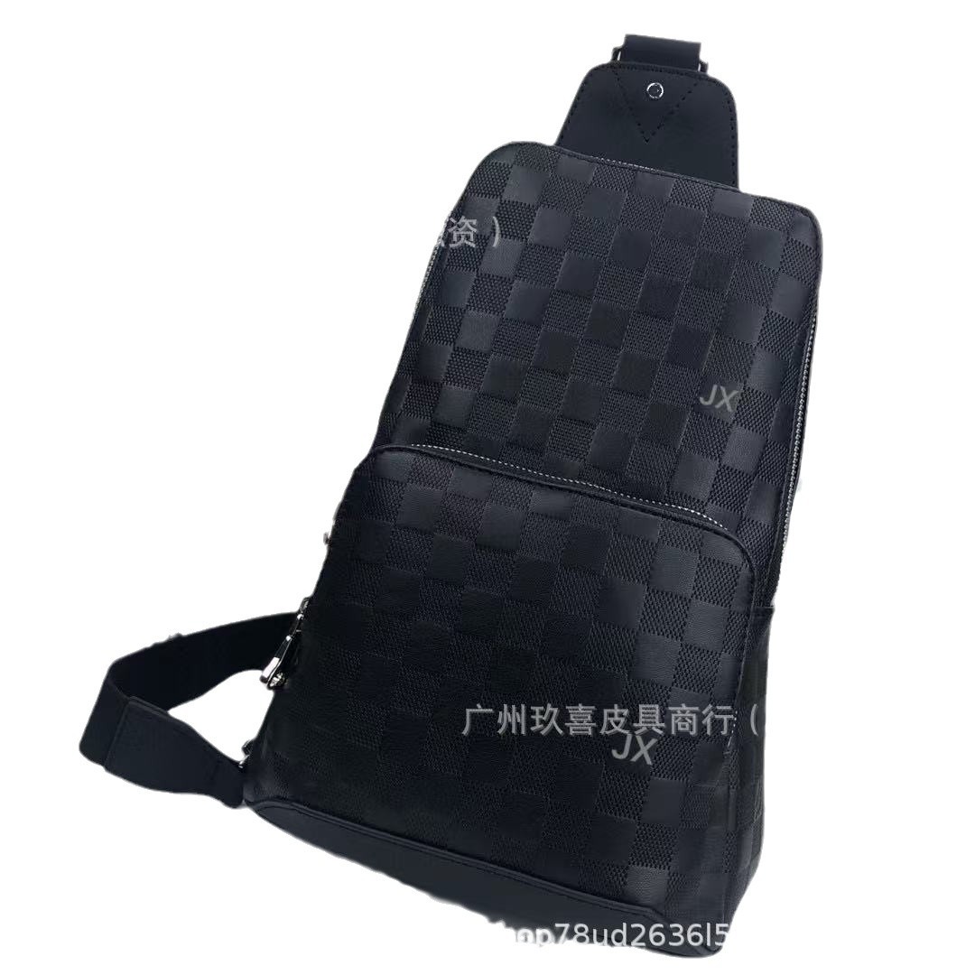 Bolso de pecho clásico de hombre estricto impresión multicapa cremallera bolso de cintura de hombro de cuero bolso de comercio exterior bolso de hombre versión alta