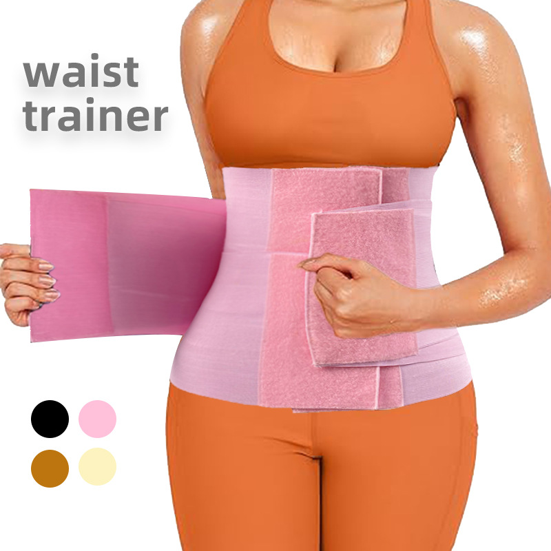 三段魔术贴束腰带运动鱼骨产后束缚带waist trainer大码收腹带