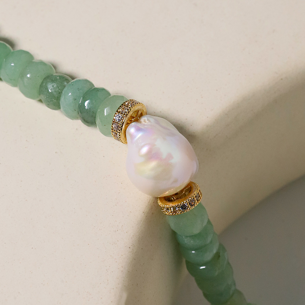 2025 pulseras de perlas de agua dulce naturales pulseras verdes elegantes para enviar a amigos accesorios de regalo de nicho