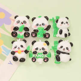 可爱卡通小熊猫 diy奶油胶手机壳发卡鞋扣冰箱贴玩具树脂饰品配件