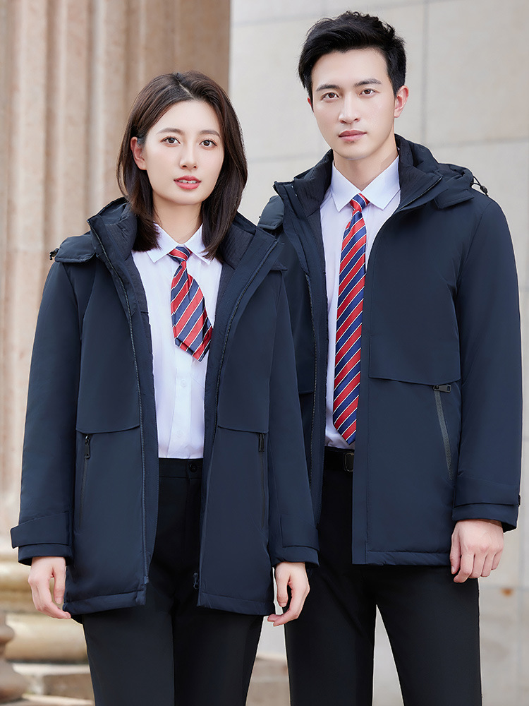 (2개) 남성과 여성의 탈착식 3 대 1 따뜻한 야외 재킷 호텔 부동산 4 상점 작업복