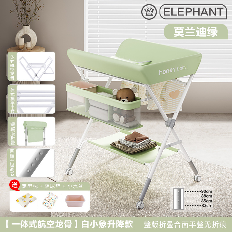 Mesa de cambio de pañales para bebés recién nacidos, mesa de cama de baño de masaje plegable multifuncional
