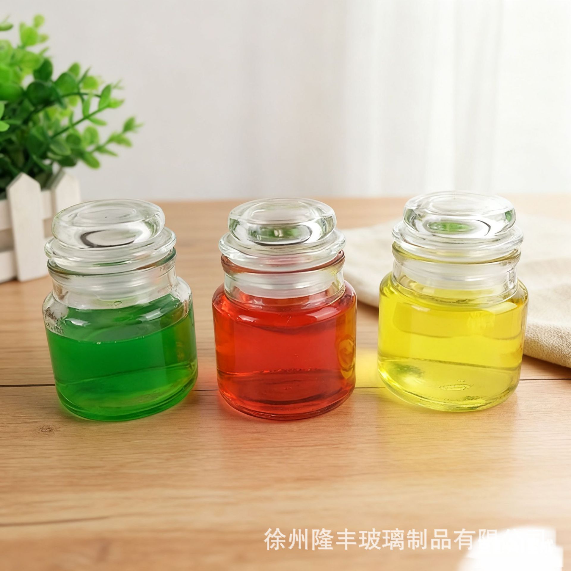 香薰玻璃蜡烛杯蘑菇盖蜡烛罐耐高温创意蜡烛台100ml透明装蜡容器