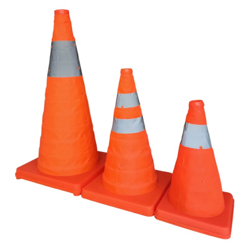 Трансграничные новые продукты Дорожное предупреждение Светоотражающий барьер Ведро для мороженого Конический складной дорожный конус Предупреждающий световой сигнал Аварийный Телескопический дорожный конус