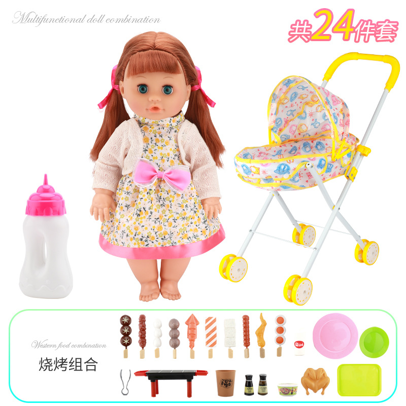 Fábrica directa de juguetes para niños en casa beberán agua, orinarán y cantarán simulación de muñecas conjuntos de juguetes de alimentos