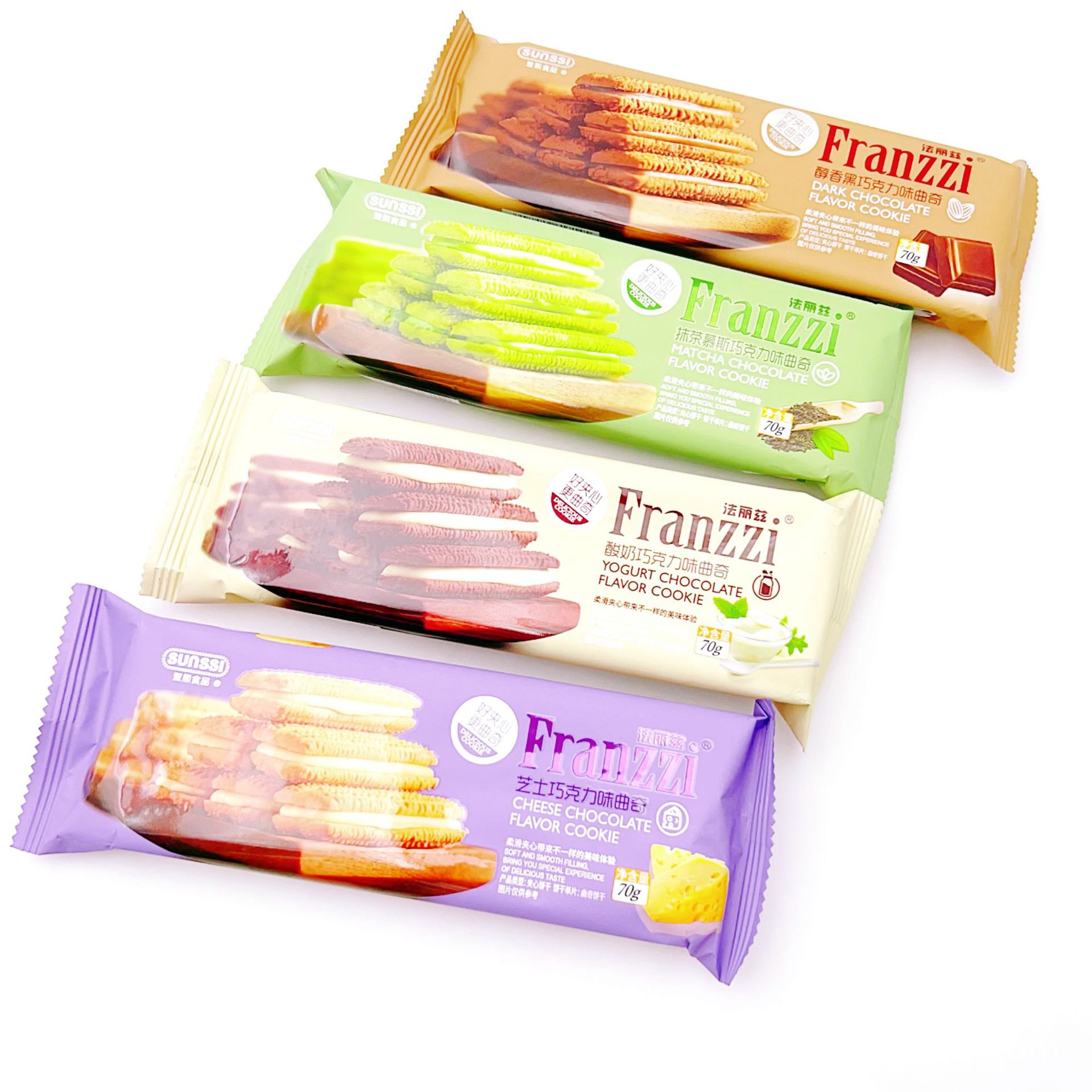 Fariz chocolate cookies yogurt cheese sandwich cookies 1 36 boxes 1 box 70 grams