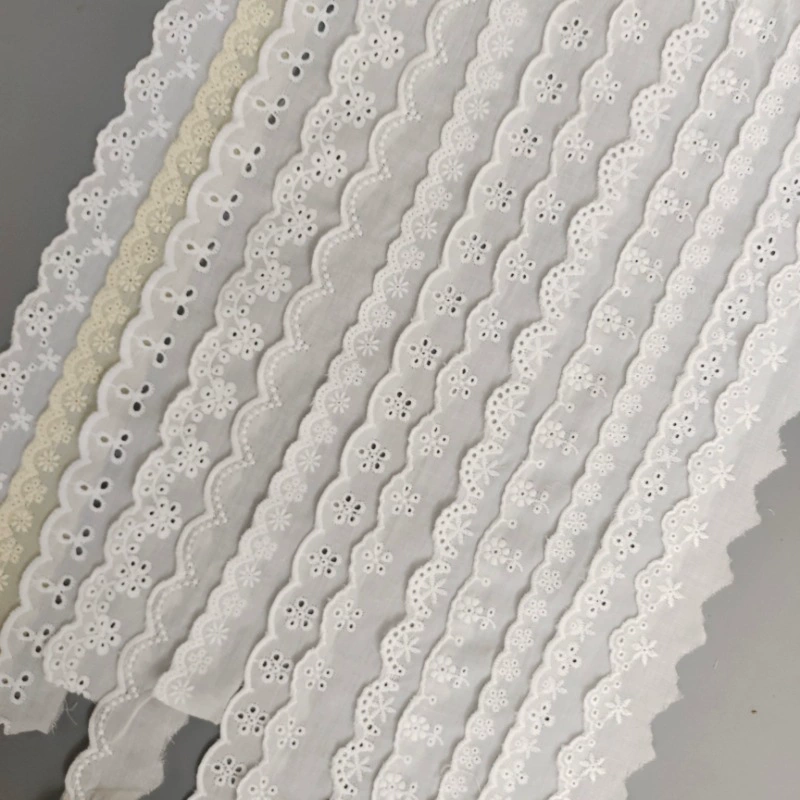 3cm -- 3,8 cm хлопчатобумажная вышивка кружева Полая кружевная вышивка из молочного шелка
