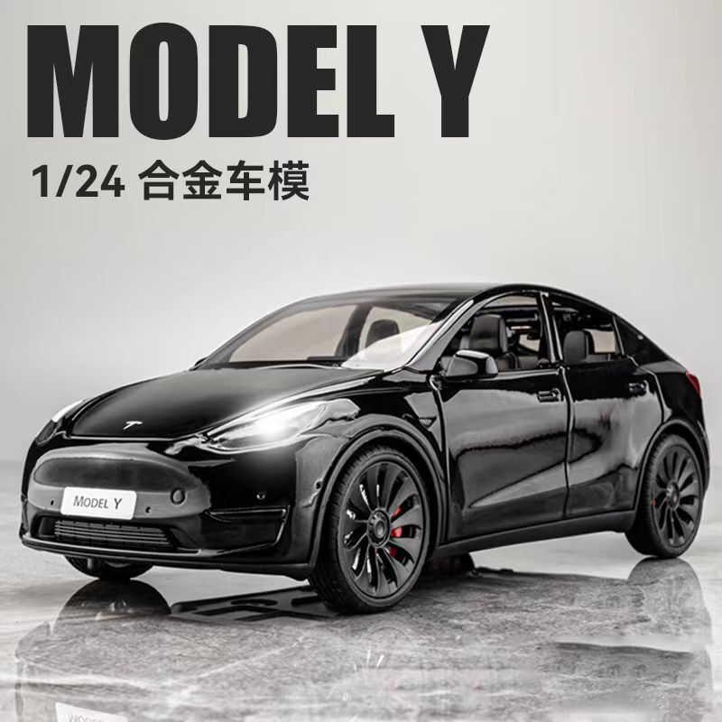 1:24 Tesla ModelY car model alloy toy car model children's toy car collection foreign trade cross-border