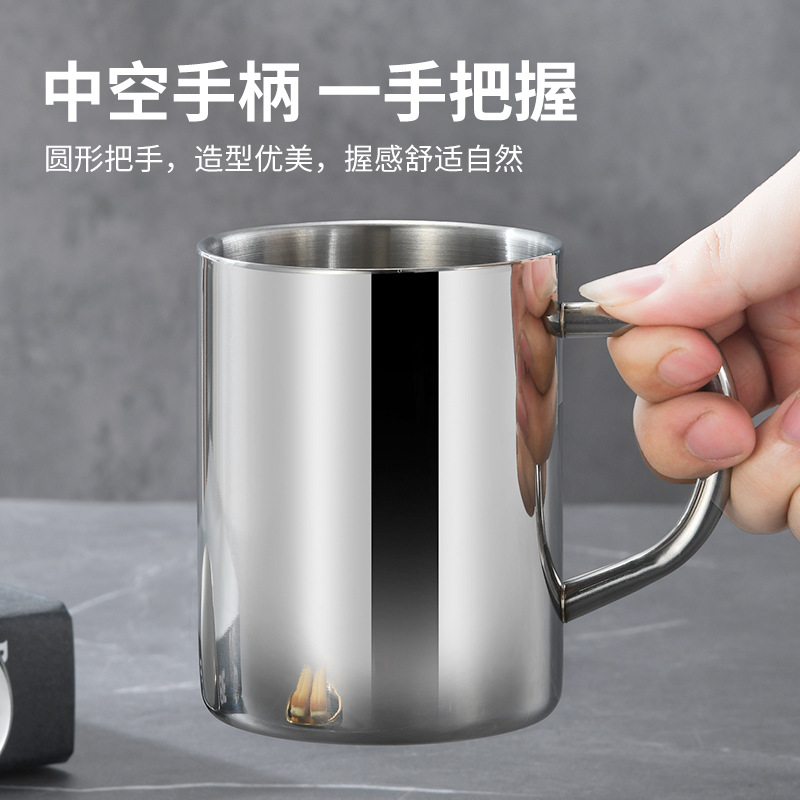 Kindergarten niños estudiante portátil taza de beber con tapa de doble capa de La Copa letras engrosada 304 de acero inoxidable taza de la Oficina