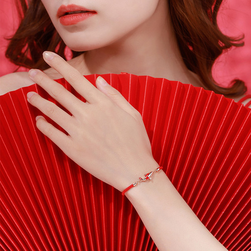 New Arrival Lucky Red Rope Turnaround Koi Bracelet Sweet Red Rope Girlfriend Best Friend New Year Gift Forbidden City Gift