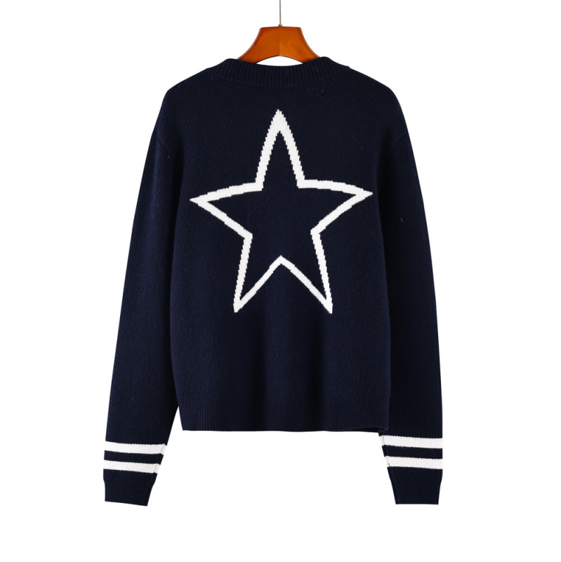 2025 Autumn/Winter New European and American Sweater Knitwear Team Uniform Football Jersey Knit Jacket Dallas Cowboys