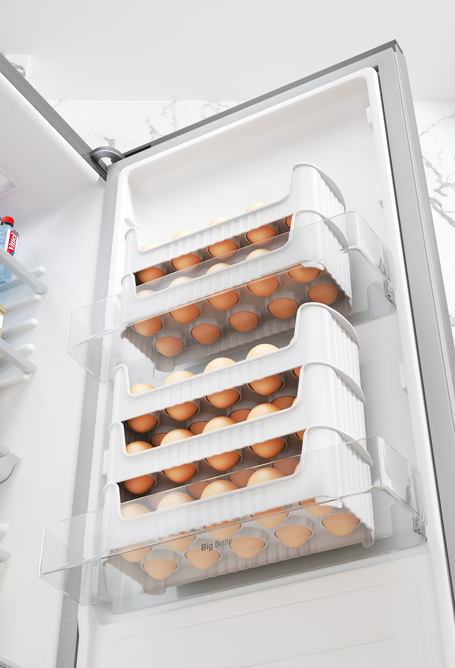 Egg storage box refrigerator side door storage rack can be superimposed kitchen dedicated egg tray preservation box egg box