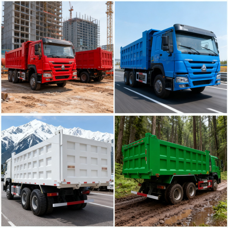Export of Brand New and Remanufactured Howo 371 Dump Truck, Tractor Truck, Rear Eight-Wheel Dump Truck, 380 Horsepower Dump Truck