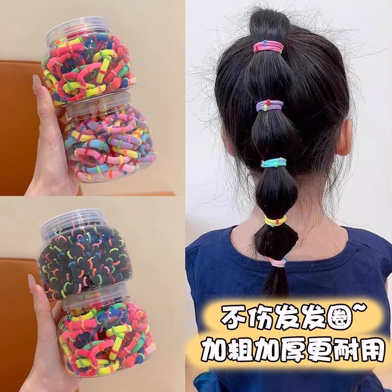 Niños de color pulgar de alta elasticidad anillo de pelo para niñas bebés no lesionan el cabello de cabello de cola de caballo