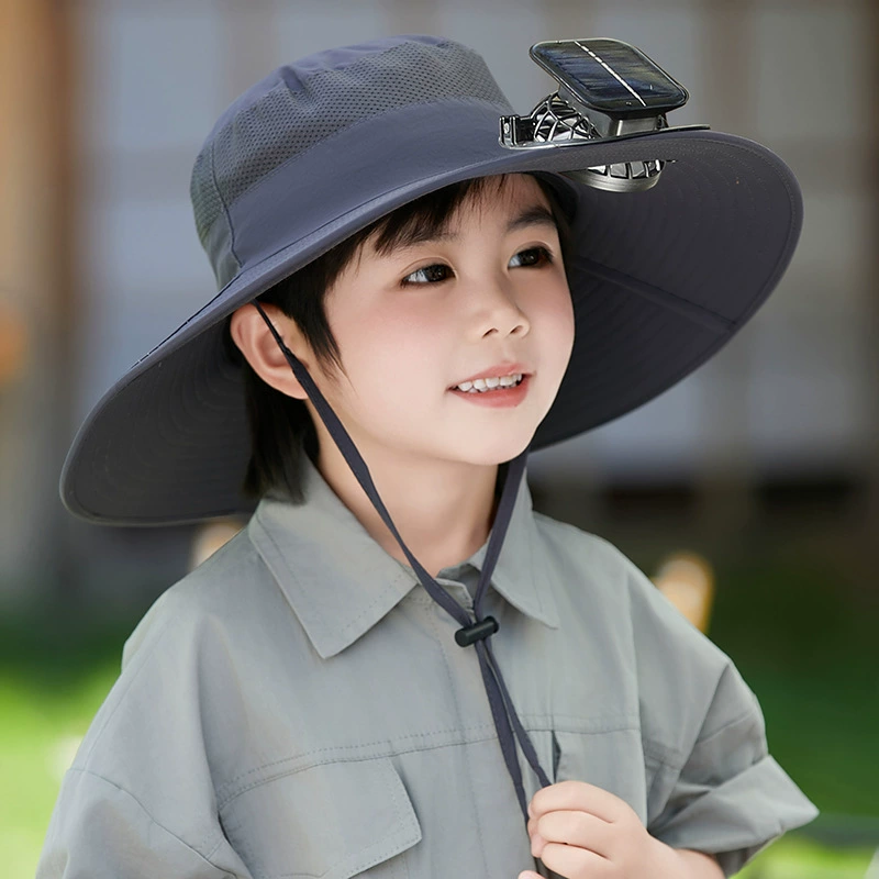 Новая детская шляпа от солнца, умная шляпа с вентилятором, летняя солнцезащитная шляпа для девочек, модная повседневная шляпа от солнца с большими полями