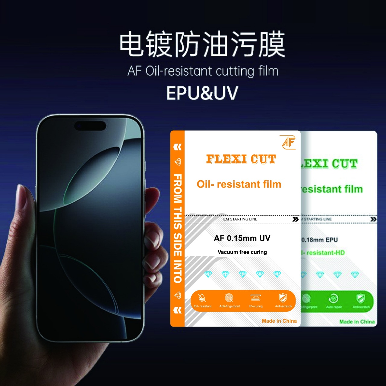 Special Af Electroplated Anti-Oil Film for Film Cutting Machine, Epu Repair Film, Uv Light-Curing Film, Ar Anti-Reflective and Anti-Glare Mobile Phone Film