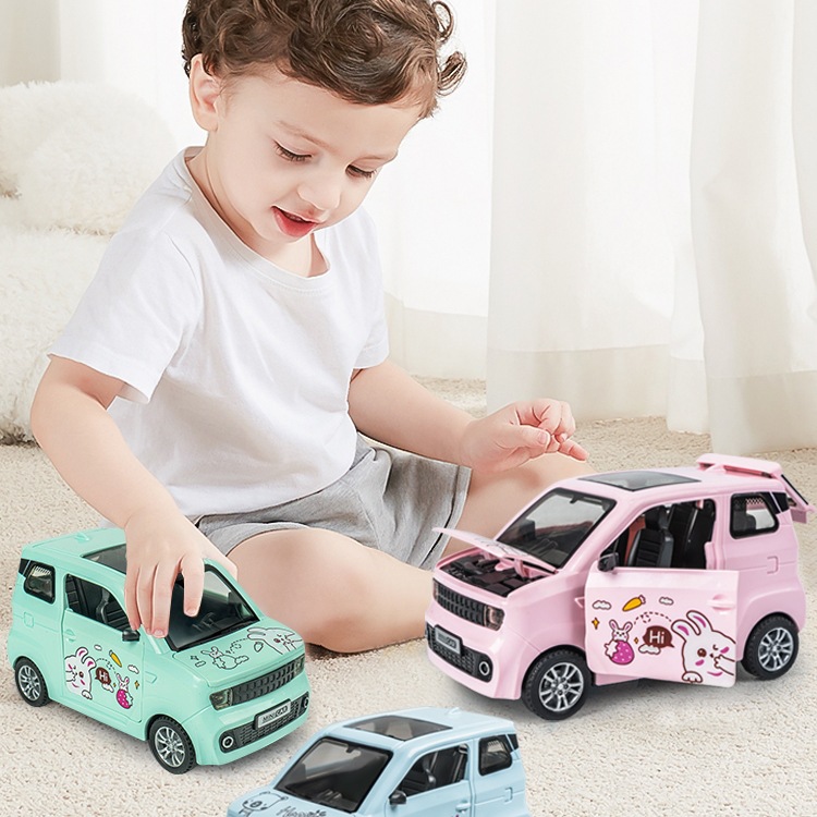 迷你小汽车模型儿童1一5岁汽车玩具可开门面包车摆件男孩女孩