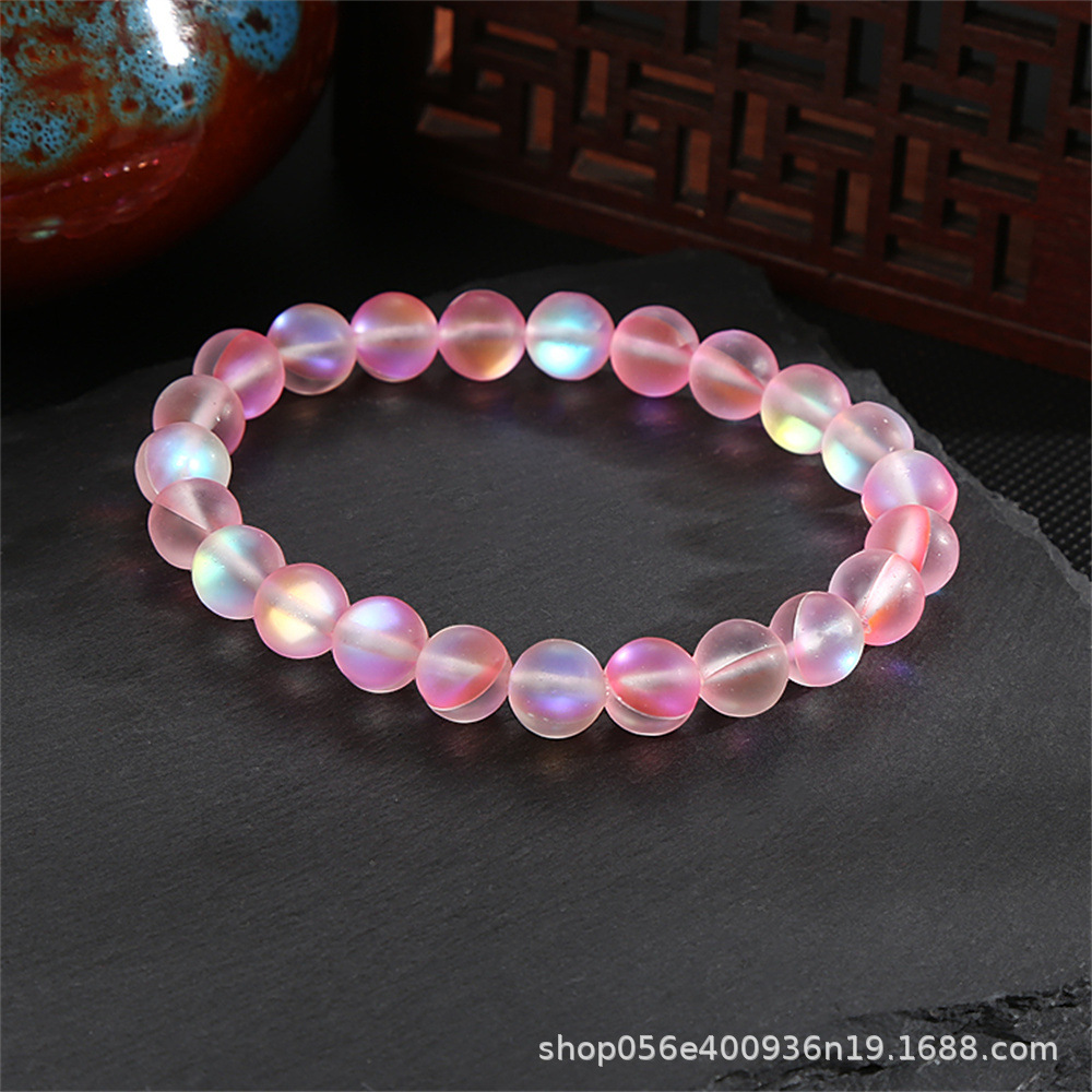 Moda simple 8mm pulsera de piedra de ágata natural alta sensación de mano de cristal cuentas pulsera comercio exterior al por mayor damas