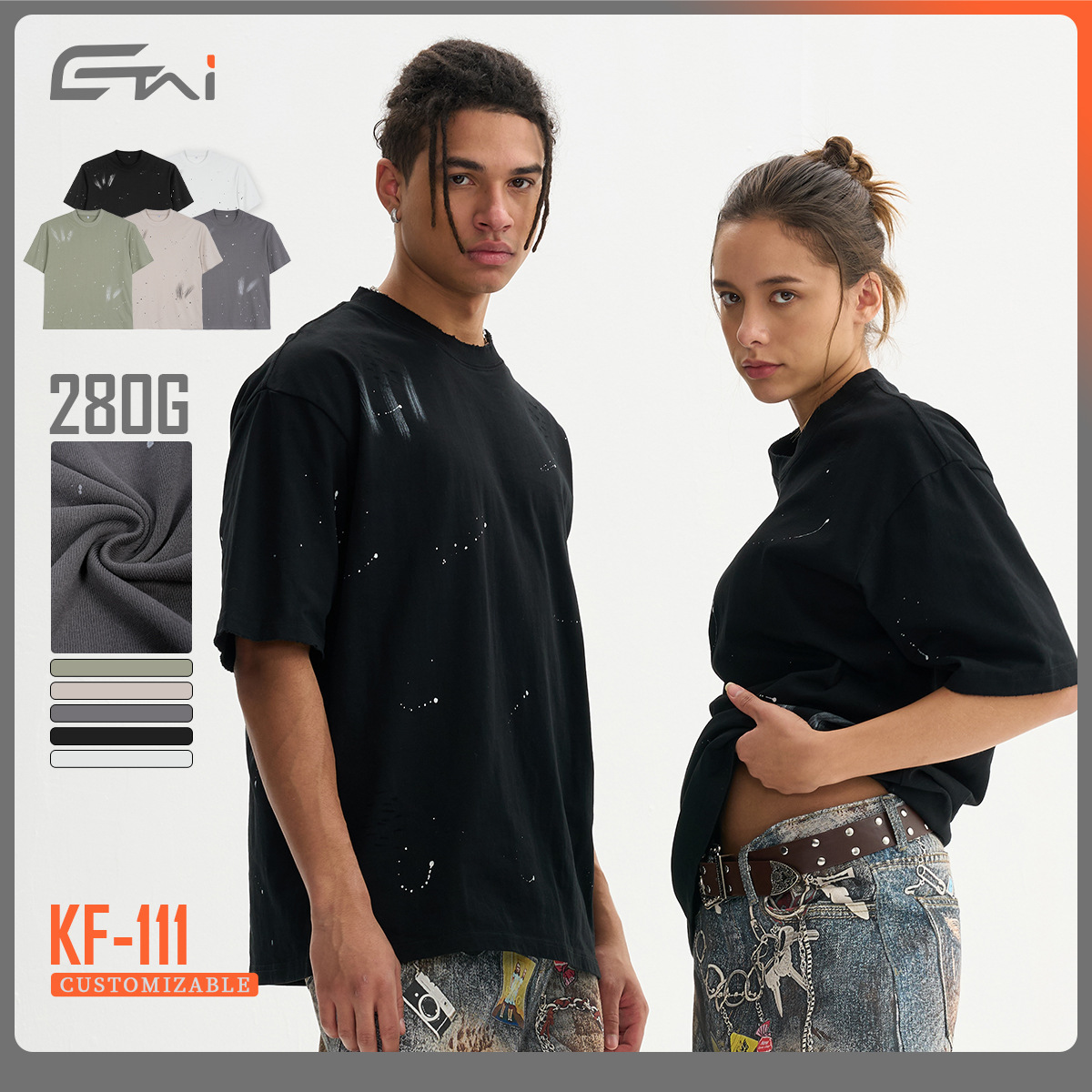 ETAI Hombre| Algodón transfronterizo suelto de alta calidad pesada marca de tendencia punto de lanzamiento retro camiseta de manga corta hombre