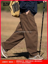 男生咖啡工装裤男新款棕色裤子秋季宽松直筒裤大码长裤休闲裤男裤
