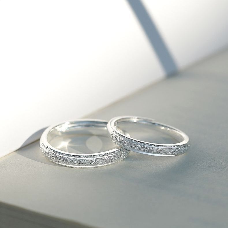 Accompany you with lovers pair ring a pair of ins plain ring ring simple light luxury niche design gift for male girlfriend