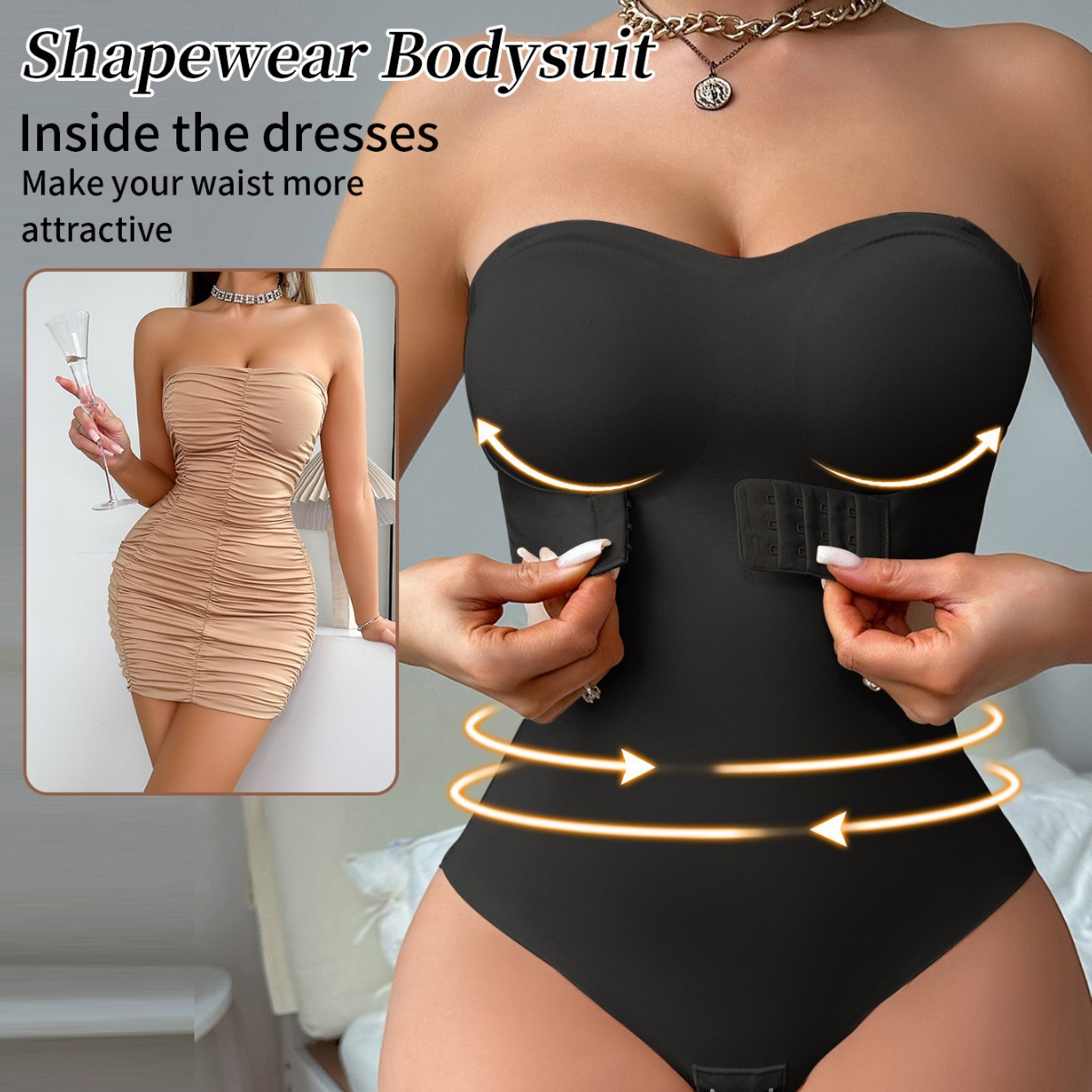 Cross-Border E-Commerce Hot-Selling Item: Skims Kardashian-Style Shapewear Bodysuit, Full-Body Compression Shaping Bodysuit
