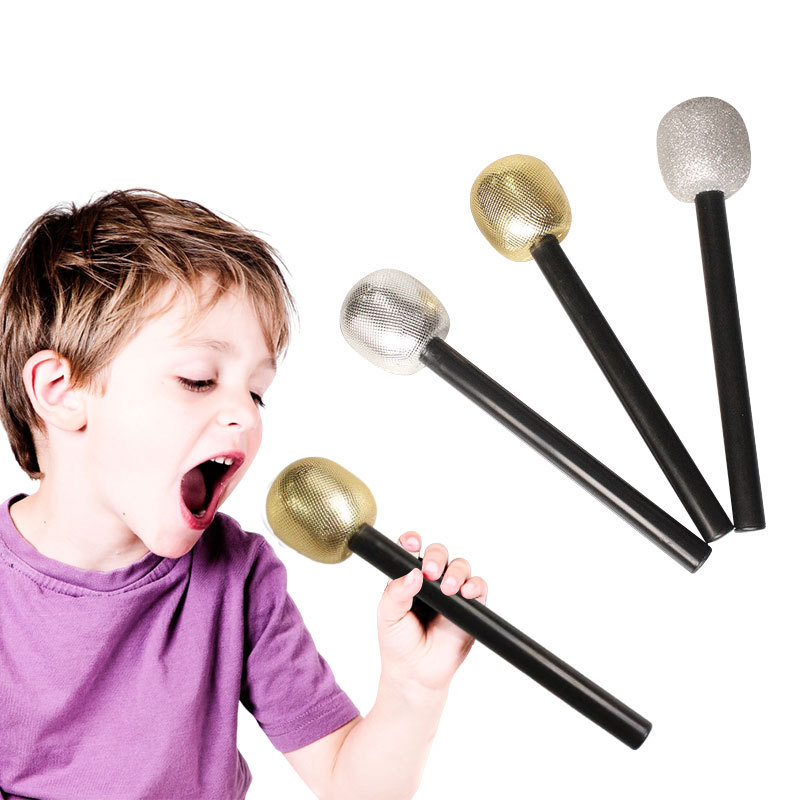 Golden realistic microphone PVC