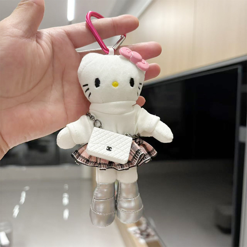 长腿kitty毛绒挂件玩偶可爱kt猫书包包包挂饰钥匙扣娃娃公仔批发|undefined