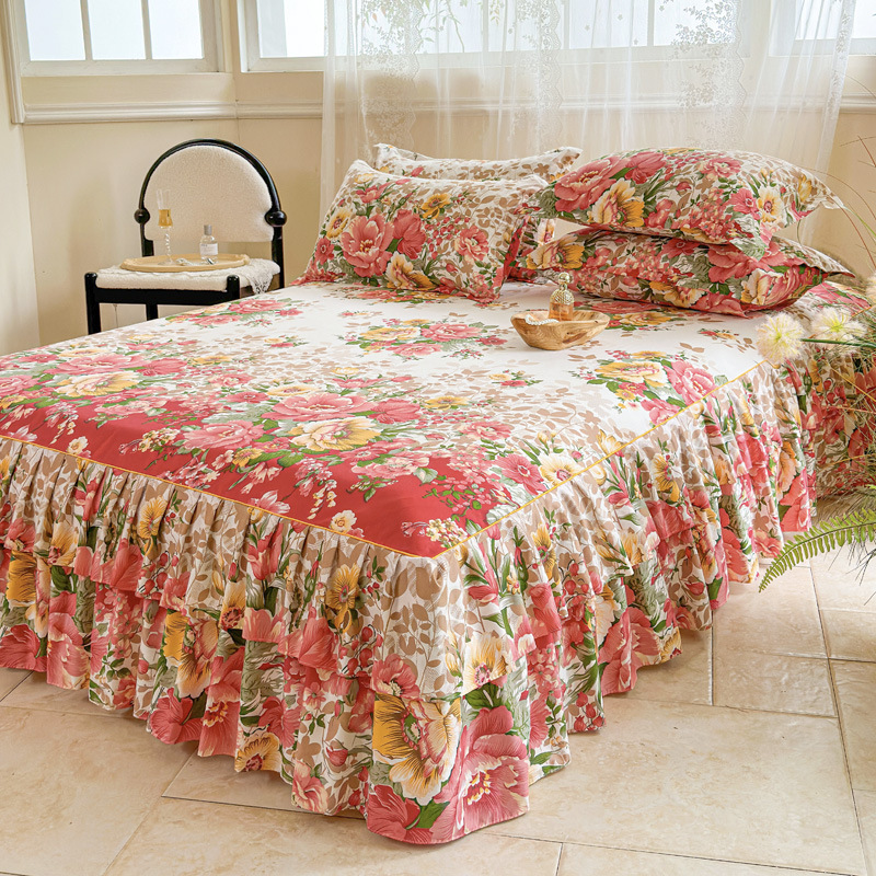 Transfronterizo Simmons cubierta de cama de tres piezas set sábanas de comercio exterior colchón cubierta protectora para cubrir la falda de cama de una sola pieza de falda cubierta de cama 2
