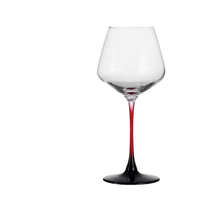 Gran taza de vino de borgoña al por mayor casera de cristal creativo de lujo taza de pie alto taza de vino de estómago