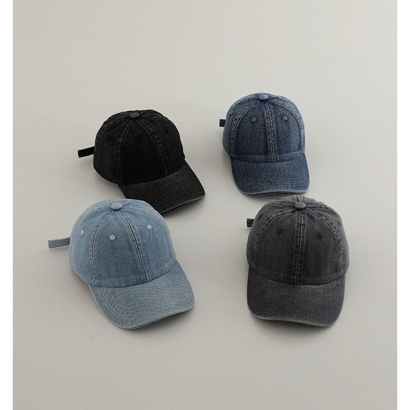Demi-season children's solid color baseball cap