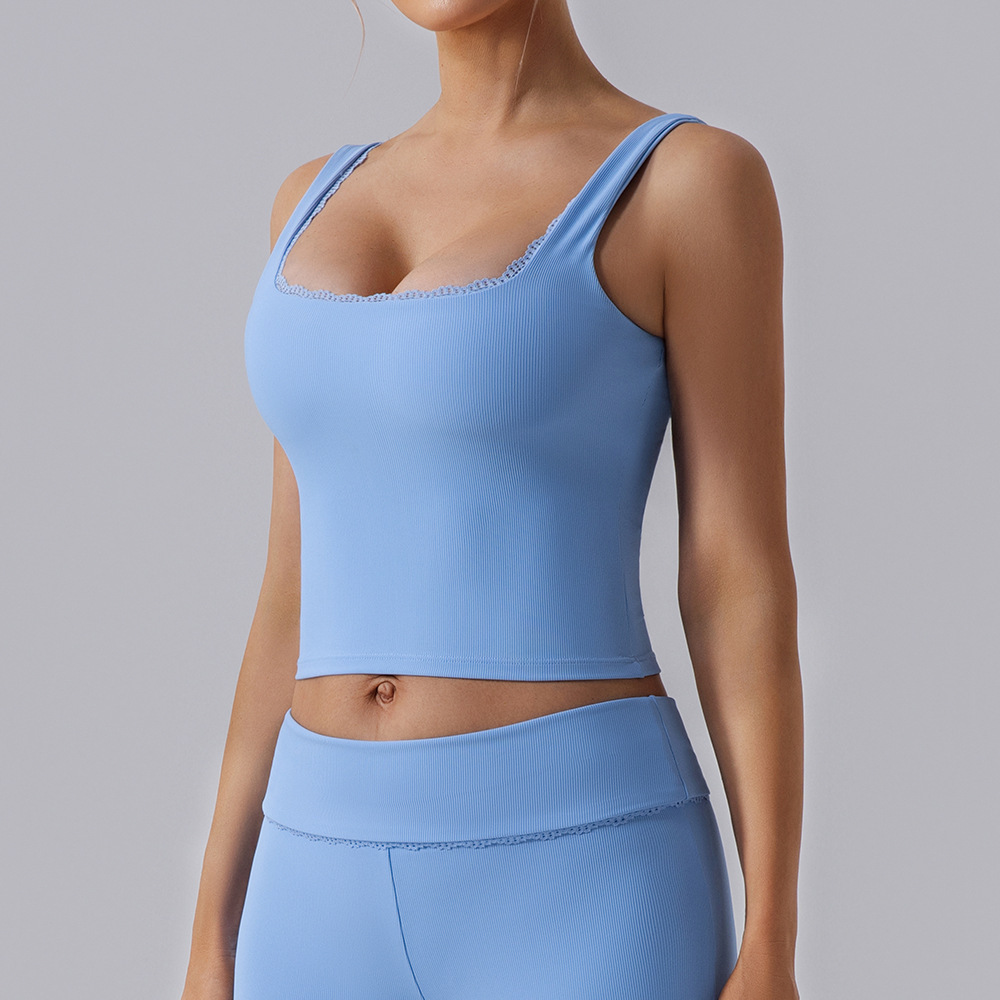 Europa y los Estados Unidos apertado de la espalda hermosa ropa deportiva de yoga chaleco de mujer hilo secado rápido transpirable para correr ropa de fitness