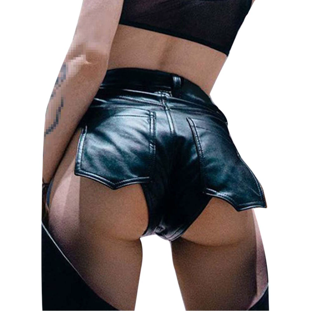 817 # европейские и американские кожаные шорты женские осенне-зимние с высокой талией бедра из искусственной кожи нижние Эластичные Обтягивающие сексуальные шорты Ультра короткие кожаные брюки