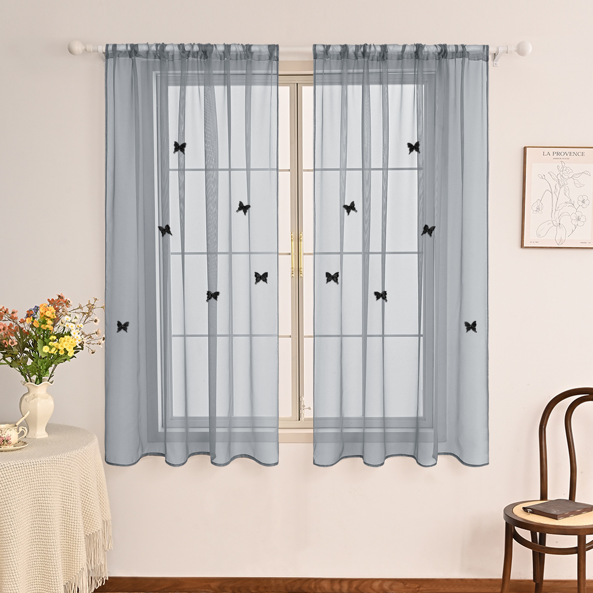 Malla de ventana Terylon de color sólido de doble cuerda para perforar todo el mundo, accesorios de pin de mariposa tridimensional de doble capa, TEMU