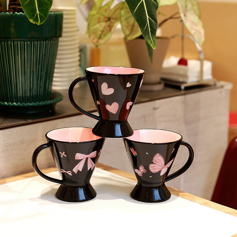 Taza de agua de cerámica de Shang 'en Taza de cintura delgada Taza de desayuno casera Taza de café casera Taza de helado comestible