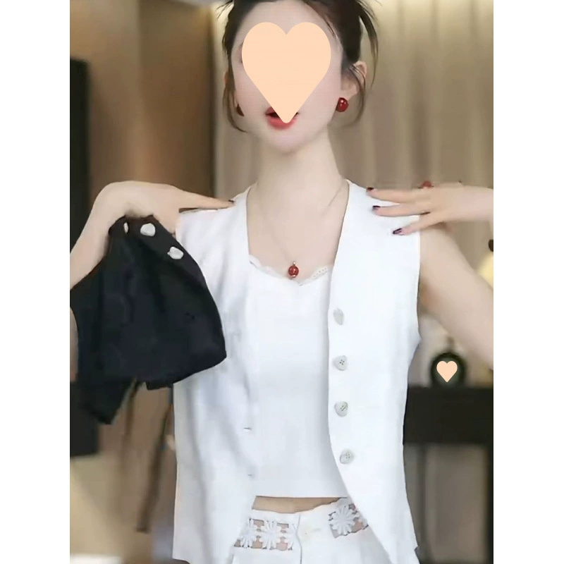 Летний жакет 2025 года, новый французский стиль, льняной, с кружевными вставками, легкий, женский, повседневный, высокого класса.