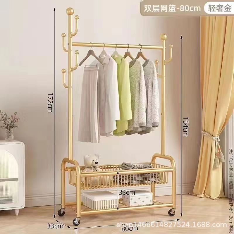 Роскошная золотая двухслойная корзина для хранения длиной 80 см.