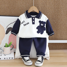 婴儿衣服春季韩版帅气纯棉polo长袖两件套一2岁3男孩子宝宝春秋装