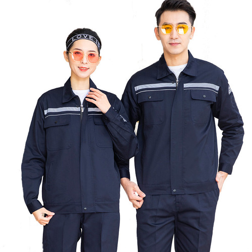 Custom wholesale manufacturer of long-sleeved gas station workwear, anti-static workwear sets, protective work clothes for men and women.