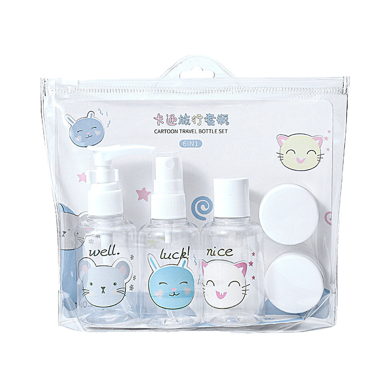 La Meela 6 paquetes de viajes botellas de bomba de presión botellas de emulsión botellas de spray botellas de tapa abierta caja de crema SY1039