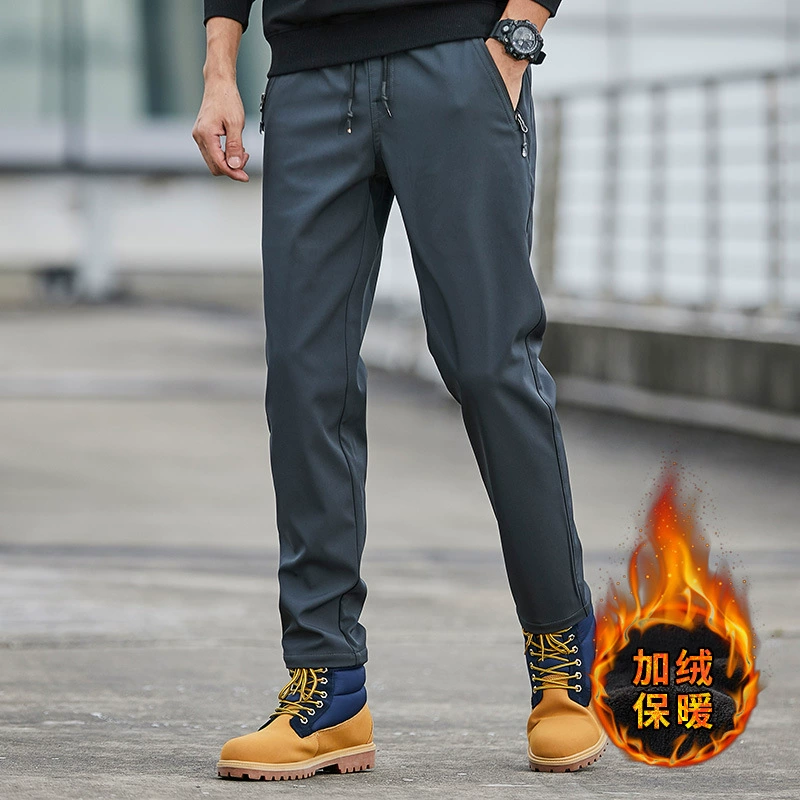 Плюс бархатные брюки мужские высококачественные осенне-зимние уличные ветрозащитные водонепроницаемые теплые брюки для влюбленных свободные брюки больших размеров оптом