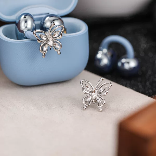 New original alloy moon heart butterfly design, suitable for FreeClip Huawei wireless earphones, featuring zircon ear clips and ear hooks