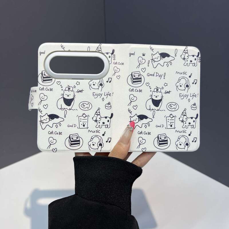 Cat-Themed Notebook Case Suitable for Huawei Pura X Max, Foldable Huawei Puraxmax Protective Cover
