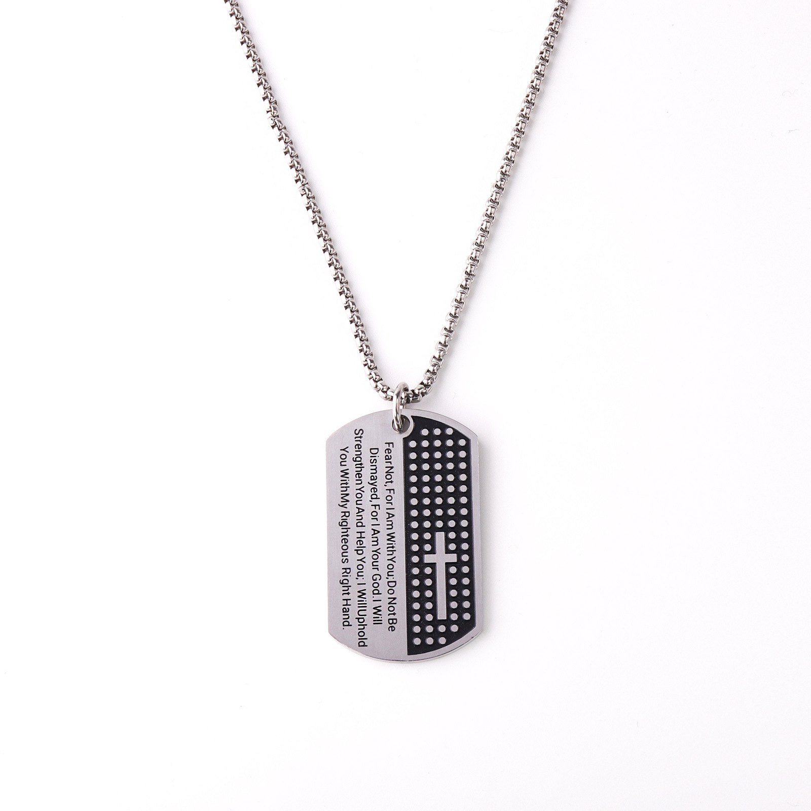 Collana con pendente lettera croce personalizzata in acciaio_voghion.com