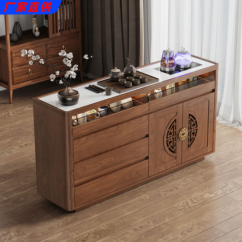 New Chinese-Style Tea Bar Machine 2025 New Model, Home Integrated Tabletop Small Desktop Dining Side Cabinet Against the Wall