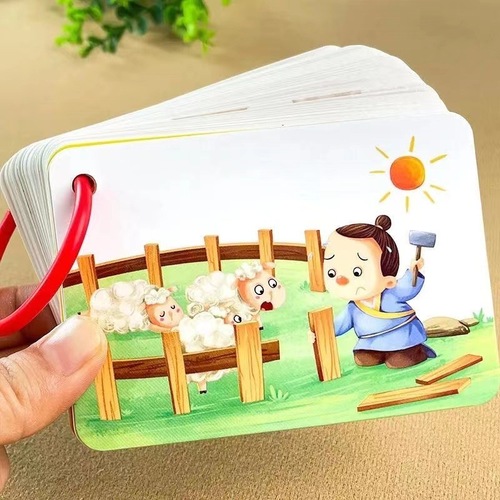 Look at the picture and guess the idiom card, children's parent-child interactive card game, primary school students' puzzle memory exercise game card