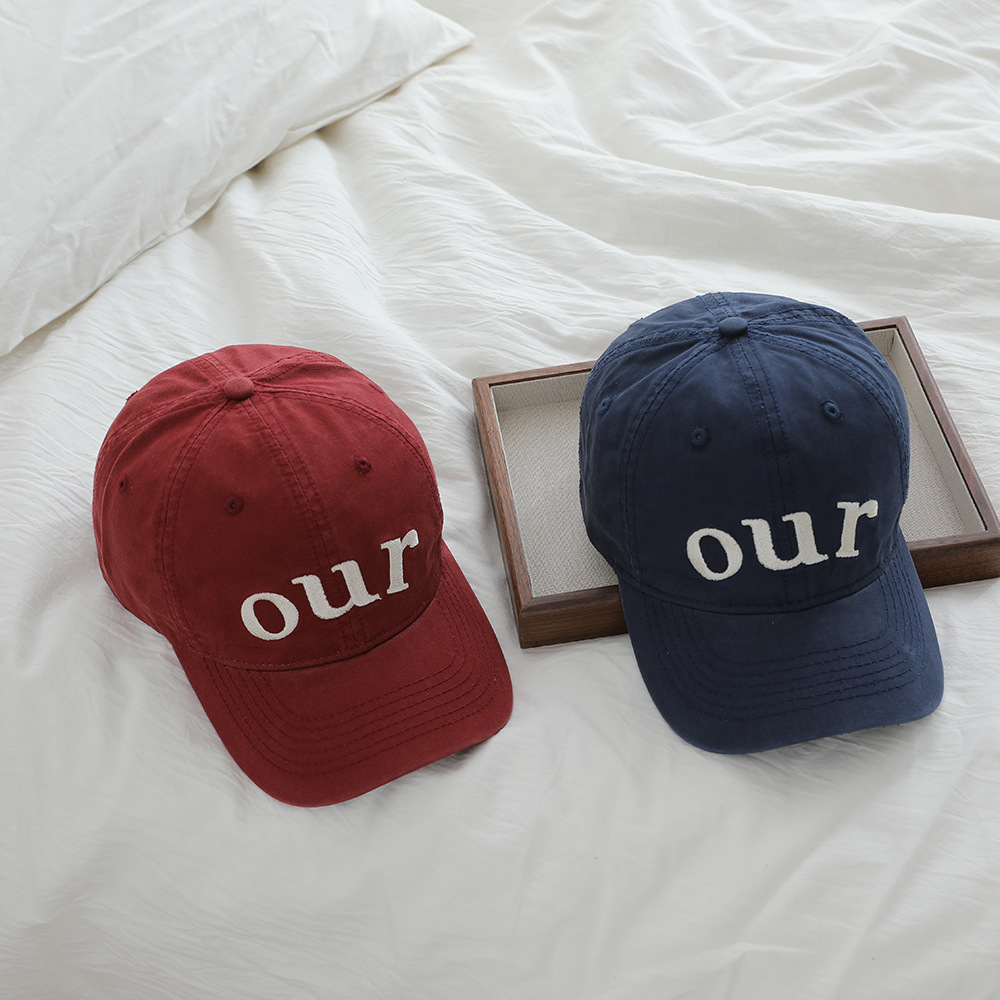 Sombreros de primavera coreanos bordados seleccionados, sombreros de béisbol de moda para niños, letras para niños, sombreros de lengua de pato salvajes